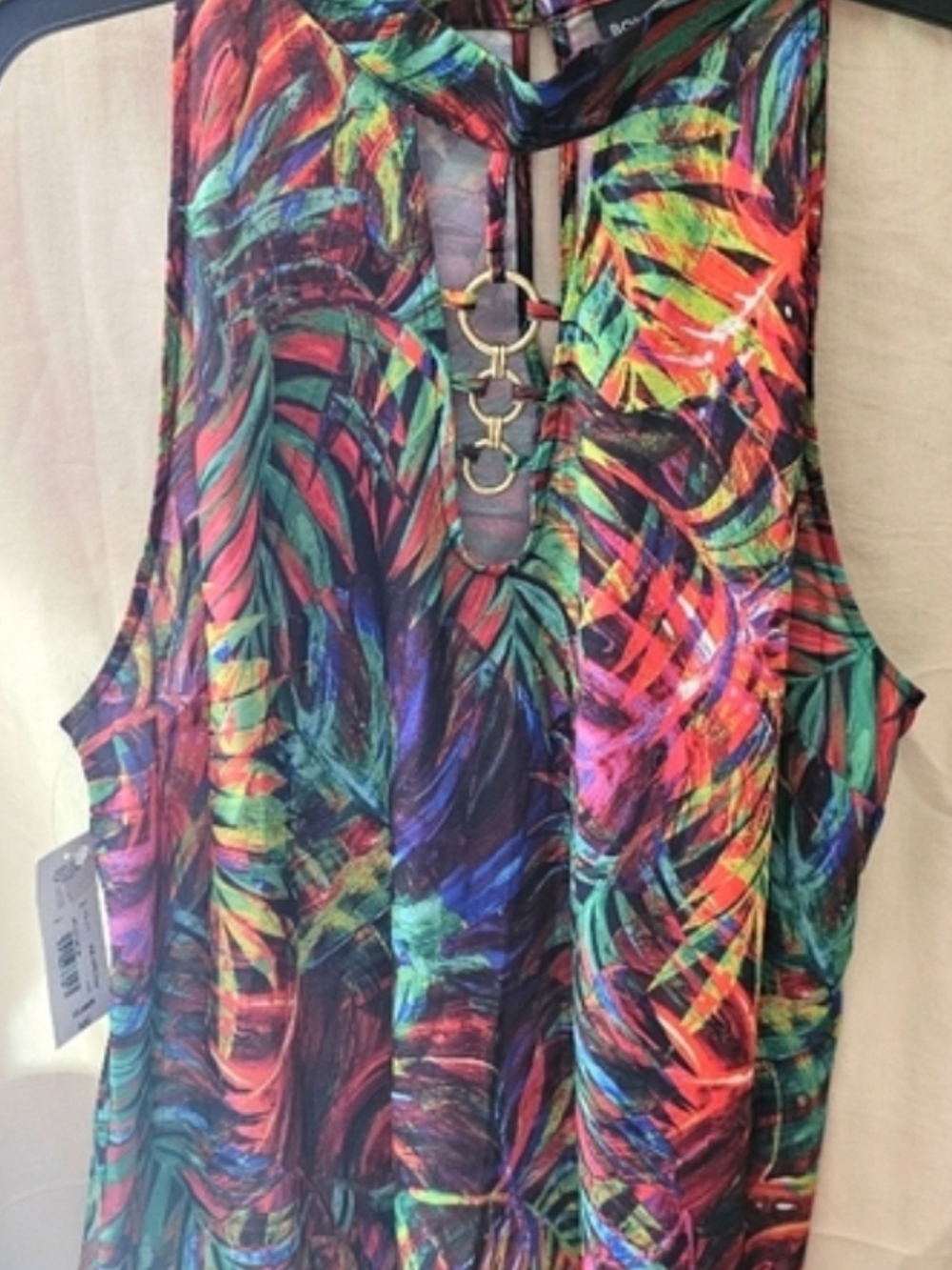 Women’s Multicolor Ring-Detail Dress Tank Top